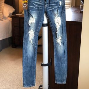 Sz 0 skinny distressed jeans